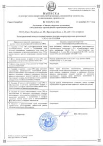 Свидетельство СРО на строительные работы